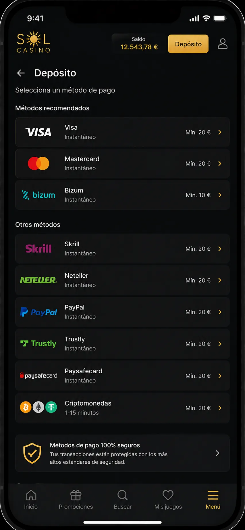 App de Sol Casino Chile — cajero y pagos